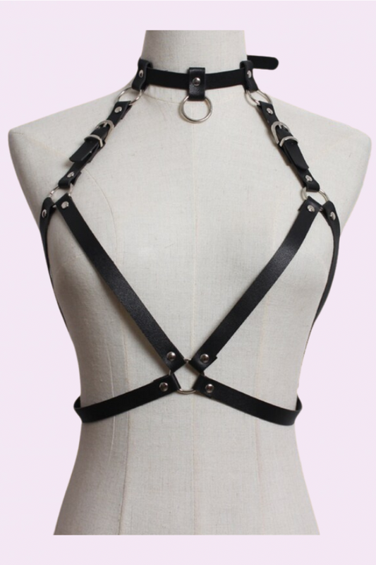 Etta leather body harness