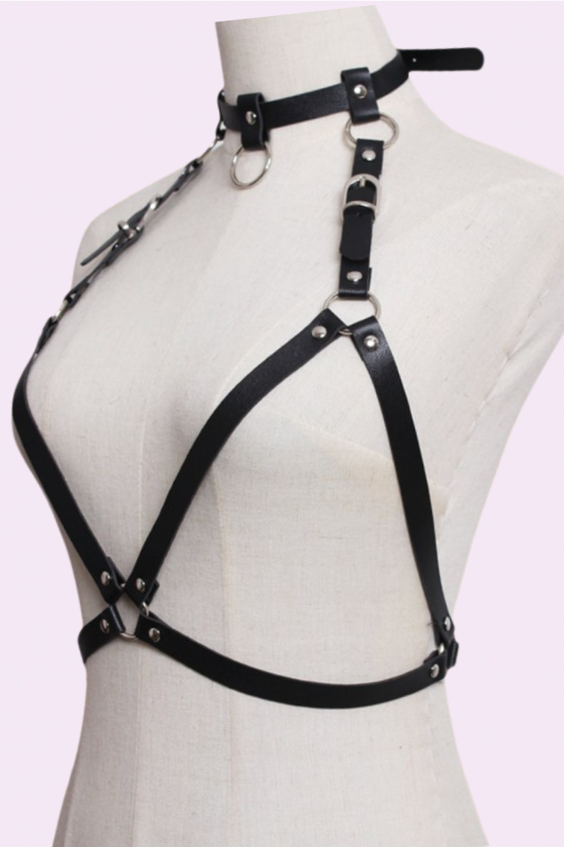 Etta leather body harness