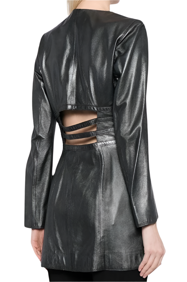 Lilay Leather Top with Waist Cutouts