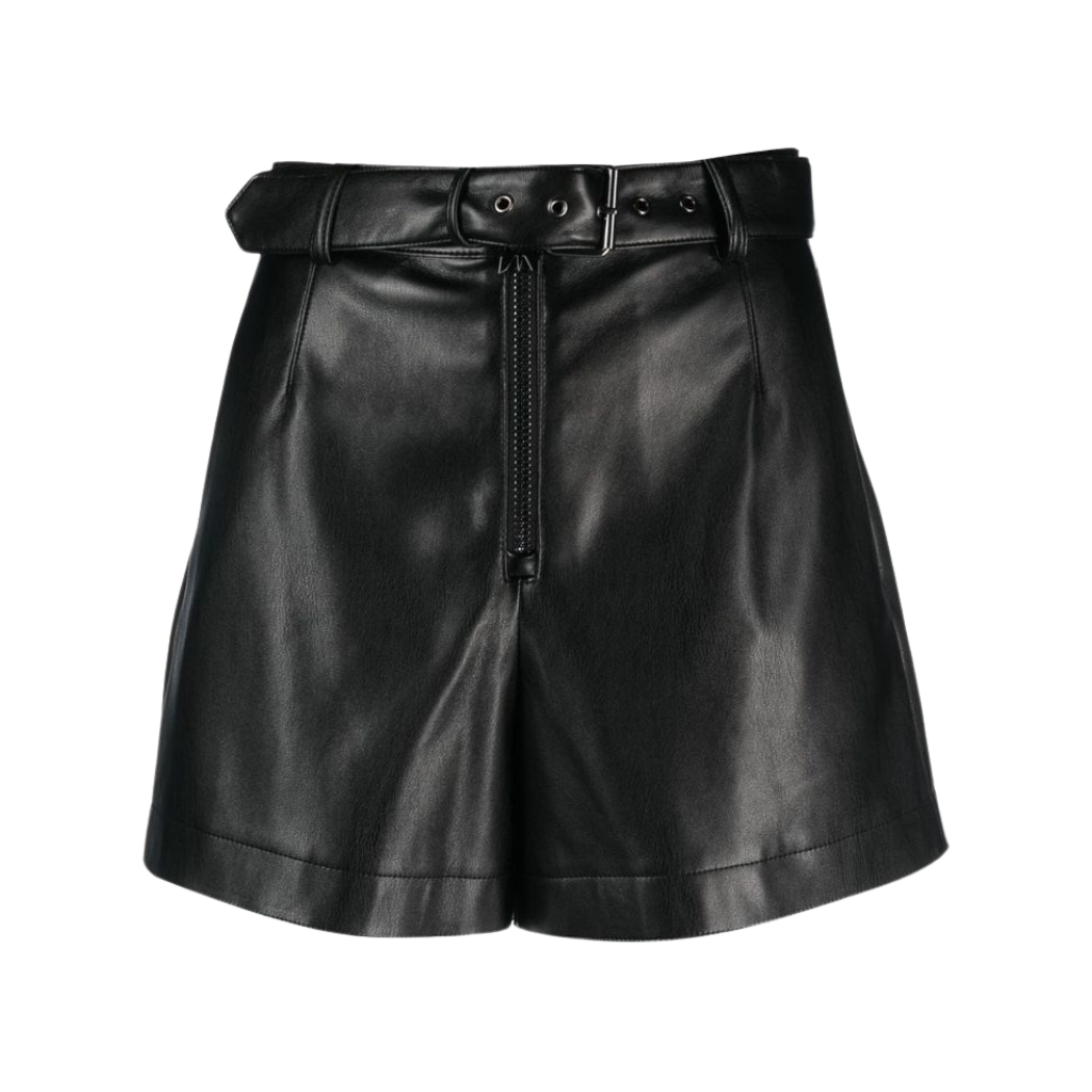 Adair Black Leather Shorts