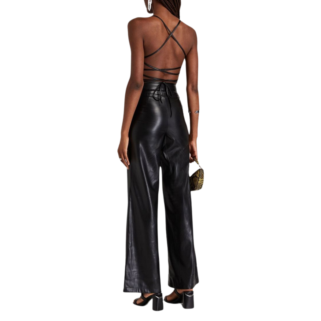 Black Leather Jumpsuit women