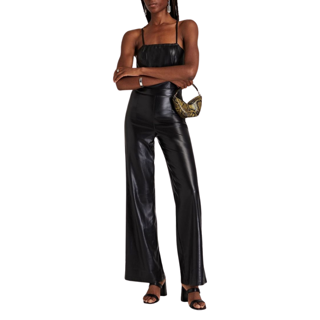 Black Leather Jumpsuit women