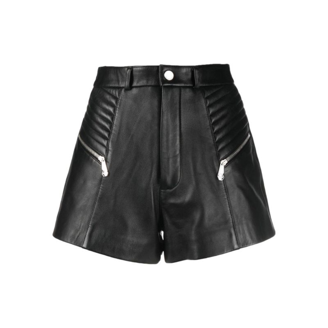 Black Leather Shorts Women