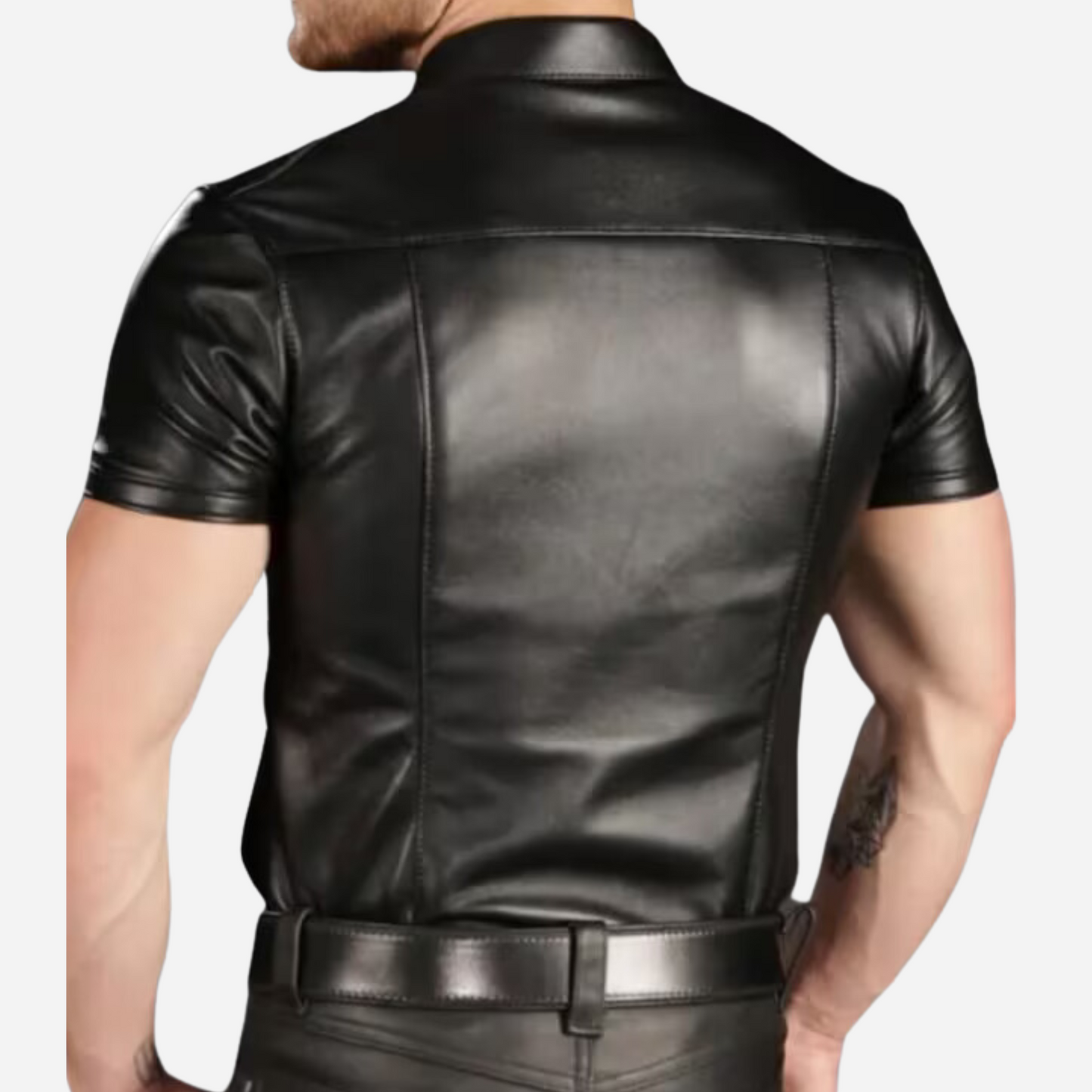 Discover our Classic Stylish Men's Leather Shirt, crafted from genuine leather for a timeless look. This versatile black button-down shirt is perfect for both casual outings and formal events. Elevate your wardrobe with premium quality and a tailored fit. Shop now and make a fashion statement!