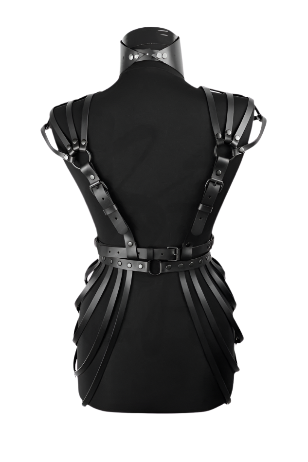 Etta Sturdy Leather Body Harness Dress