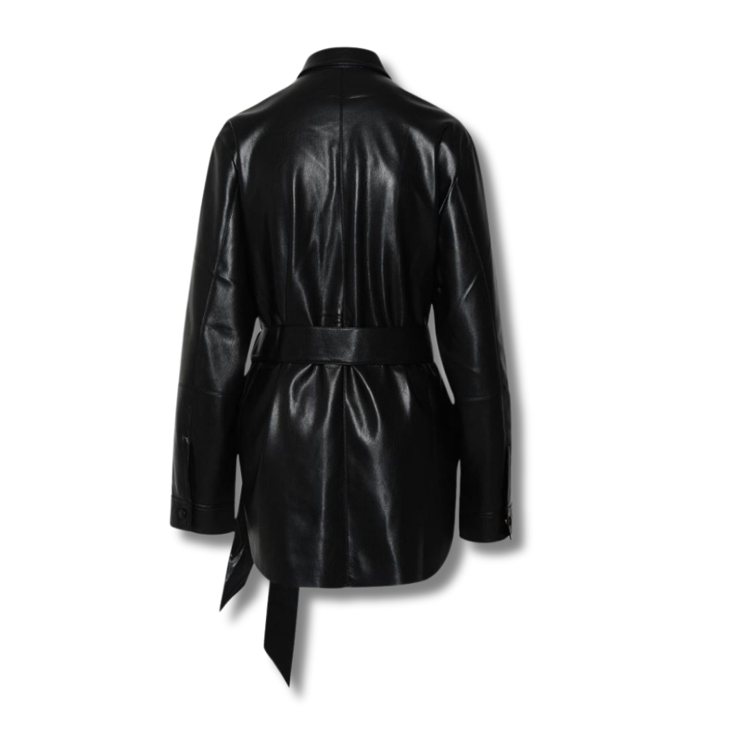 Florence Long Genuine Leather Shirt