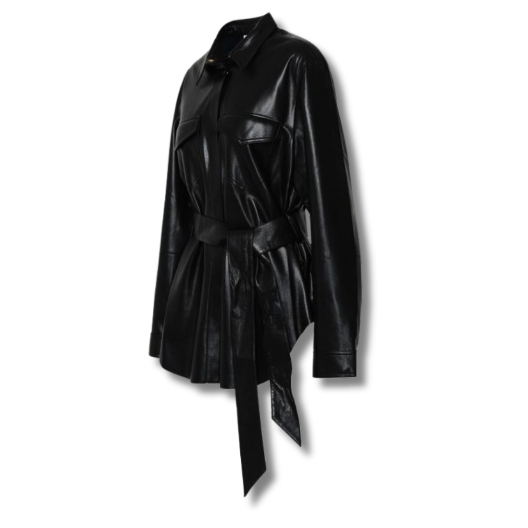 Florence Long Genuine Leather Shirt