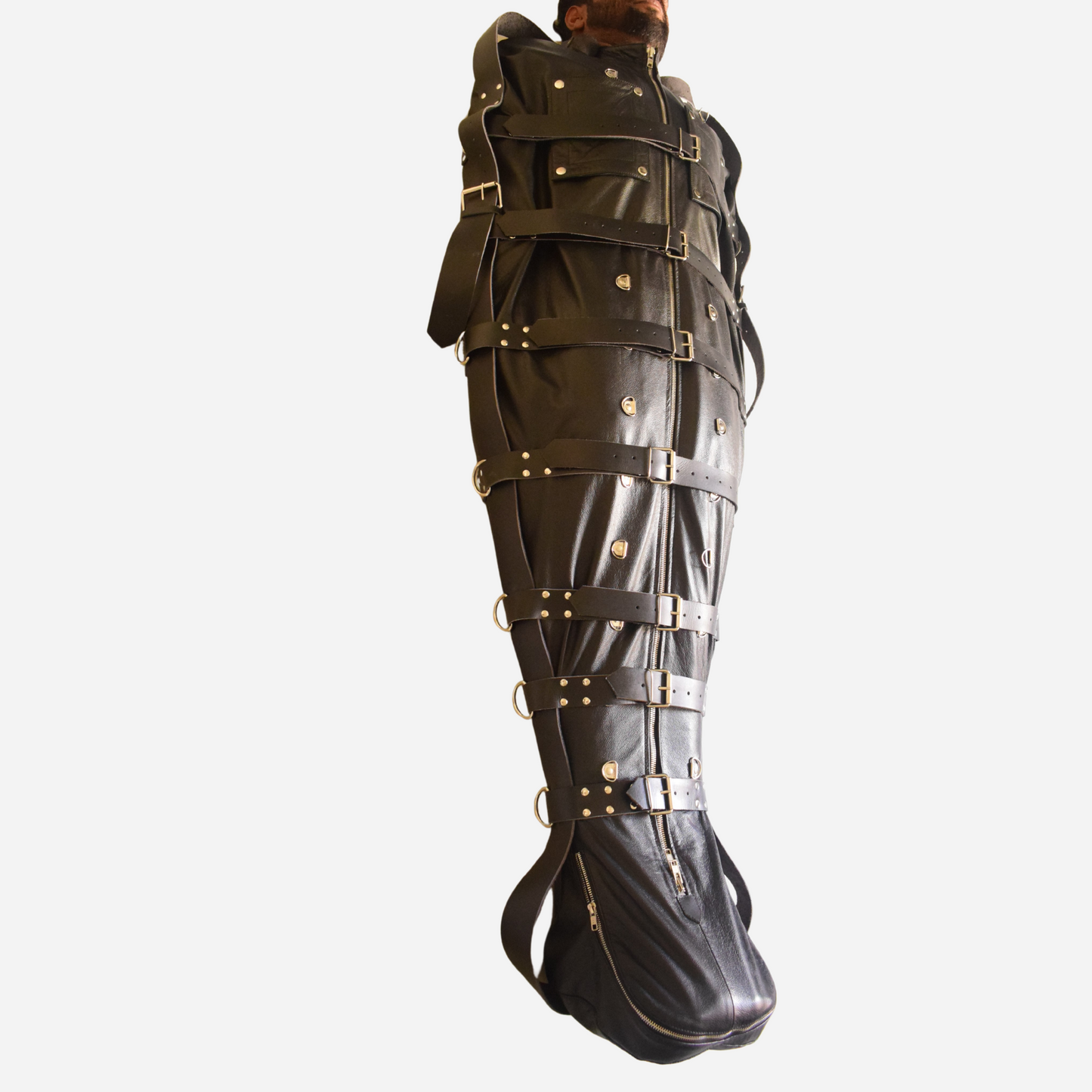 Real Leather Heavy-Duty Bag, featuring durable accessories, adjustable belts, and versatile D-rings