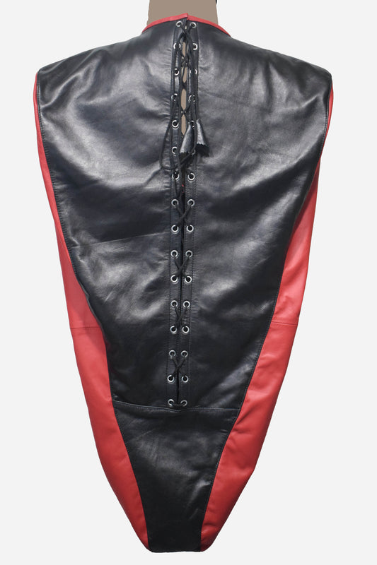 Discover our Genuine Leather Lace-Up Arm Binder for cosplay, featuring a bold red and black design. Made from premium leather, this adjustable arm binder offers a comfortable, secure fit and adds a dramatic flair to any costume. Perfect for conventions and theatrical performances. Explore more in our Cosplay Accessories Collection and complete your look with our high-quality gear. Shop now to stand out at your next event!