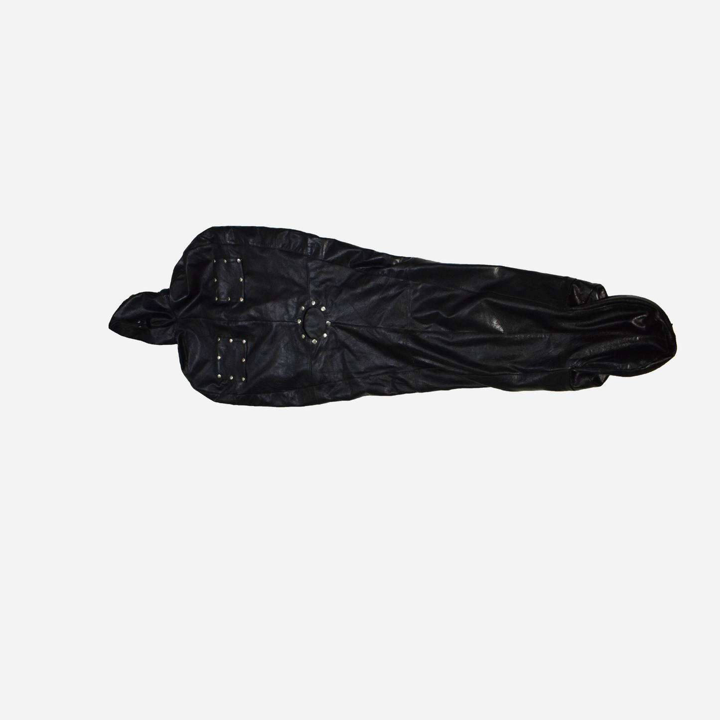Crafted from 100% genuine leather, it offers full-body coverage, adjustable fit, and convenient access with a rear YKK zipper and detachable flaps.