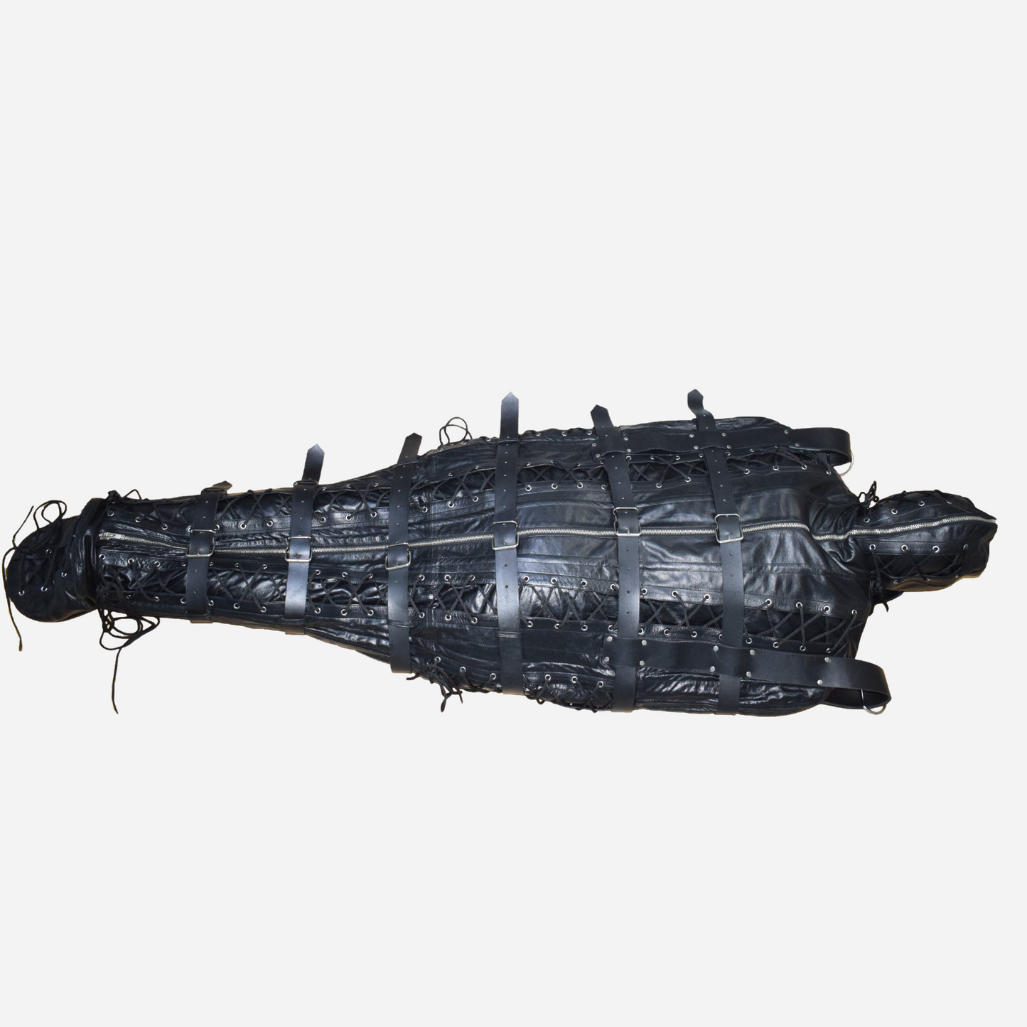 Bondage Sleepsack is made up of Real Leather with heavy duty belts & Hood.