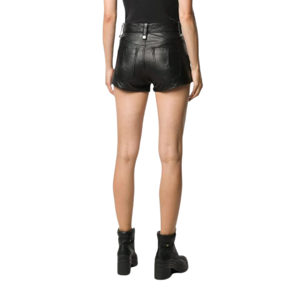 Gothic Black Leather Shorts
