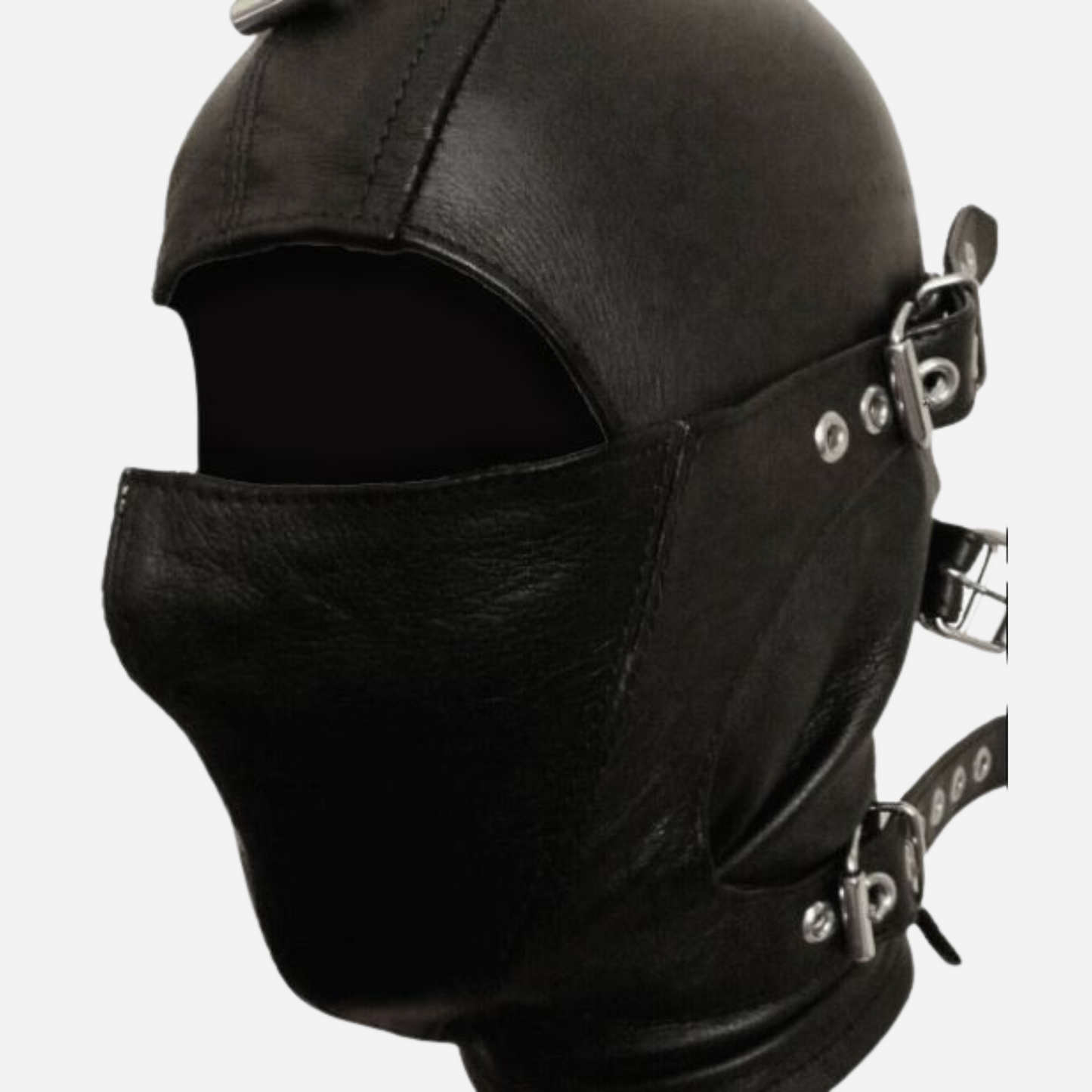 "Discover our Real Leather Bondage Hood Mask, crafted for the ultimate sensory experience. This high-quality leather mask features adjustable straps and a sleek design, ideal for BDSM and fetish play. Enhance your collection with durable, luxurious gear that combines style and function. Shop now!"