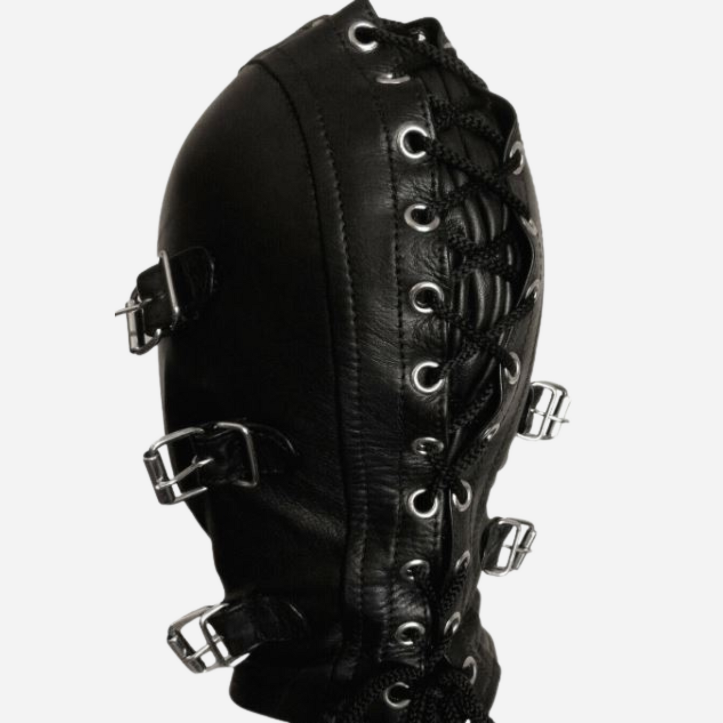 "Discover our Real Leather Bondage Hood Mask, crafted for the ultimate sensory experience. This high-quality leather mask features adjustable straps and a sleek design, ideal for BDSM and fetish play. Enhance your collection with durable, luxurious gear that combines style and function. Shop now!"