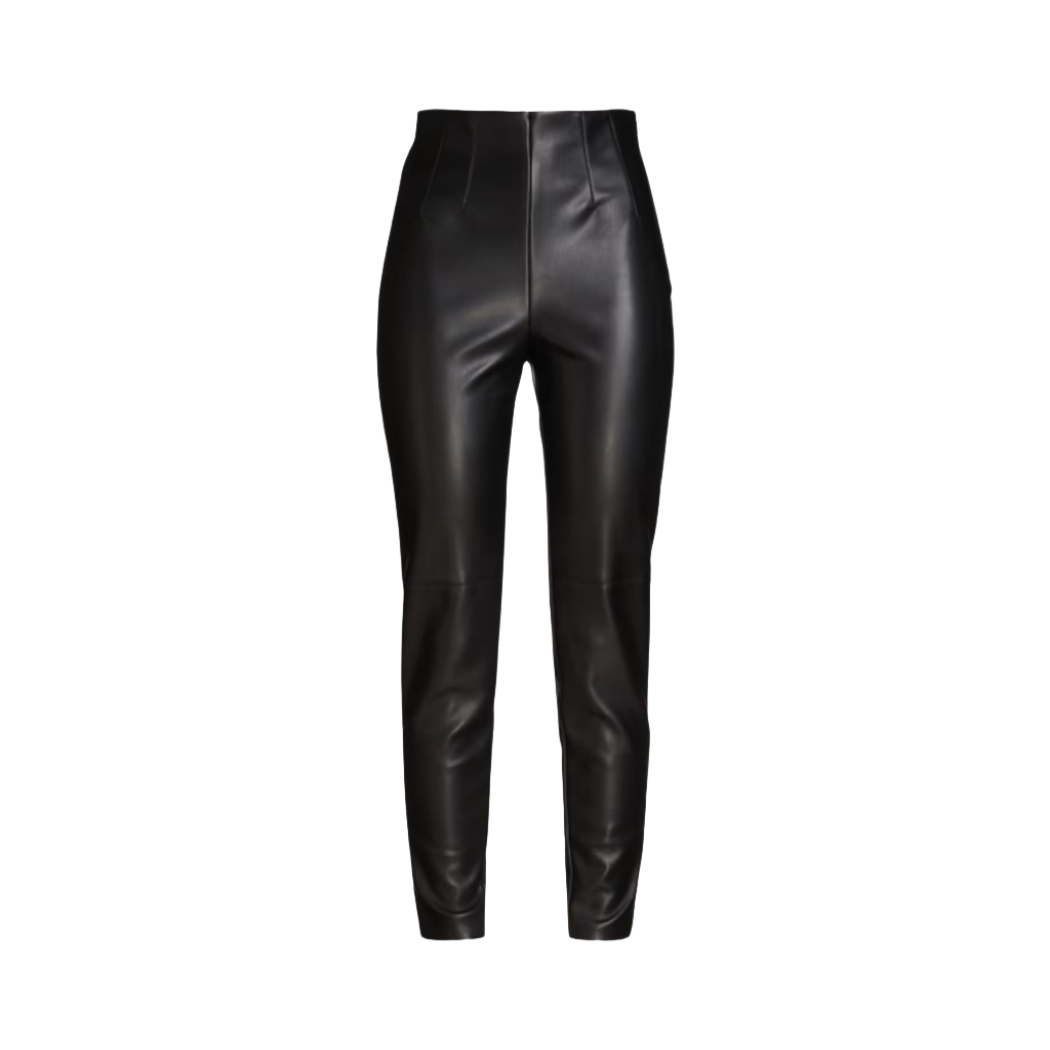 Ida black leather slim-fit pants