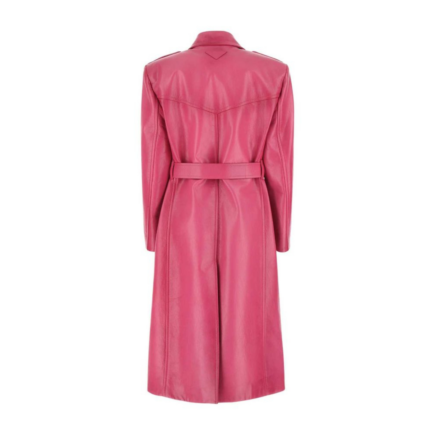 Lucy Pink Leather Long Coat