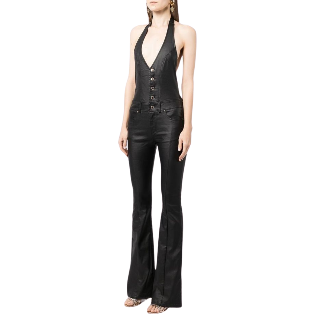 Black Leather Jumpsuit women