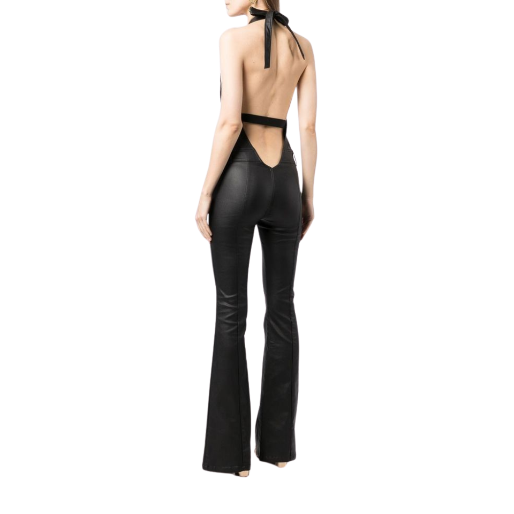 Black Leather Jumpsuit women