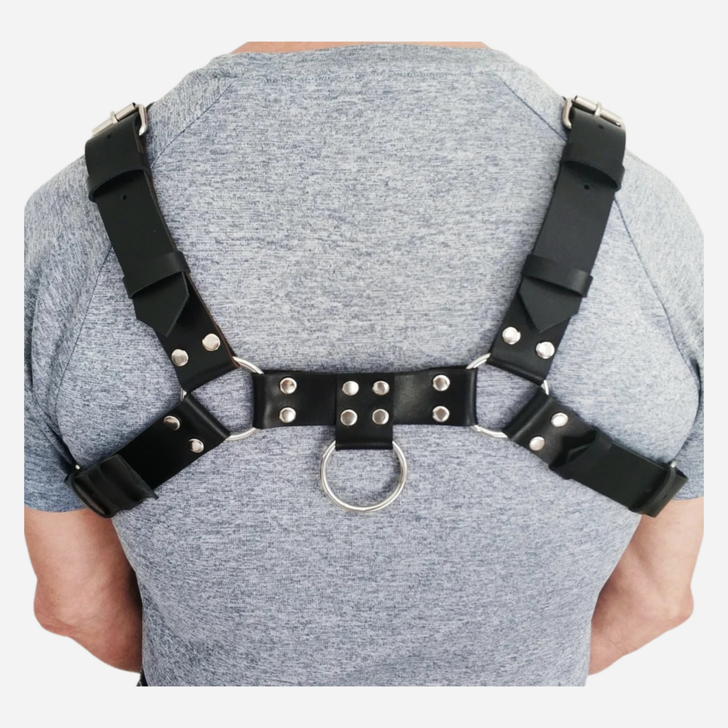 Our Men's Chest Harness! Featuring adjustable shoulder straps and a handy D-ring, this harness is perfect for outdoor adventures or a bold fashion statement. Crafted for comfort and durability, it’s the must-have accessory for every modern man. Shop now to redefine your look!