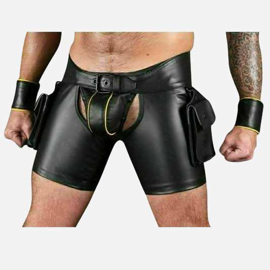 Discover our Black Leather Shorts, crafted from premium genuine leather for a sleek, stylish look. Perfect for adding a touch of edgy sophistication to any outfit, these shorts are designed for both comfort and durability. Shop now for high-quality leather fashion and elevate your wardrobe with timeless, versatile pieces.