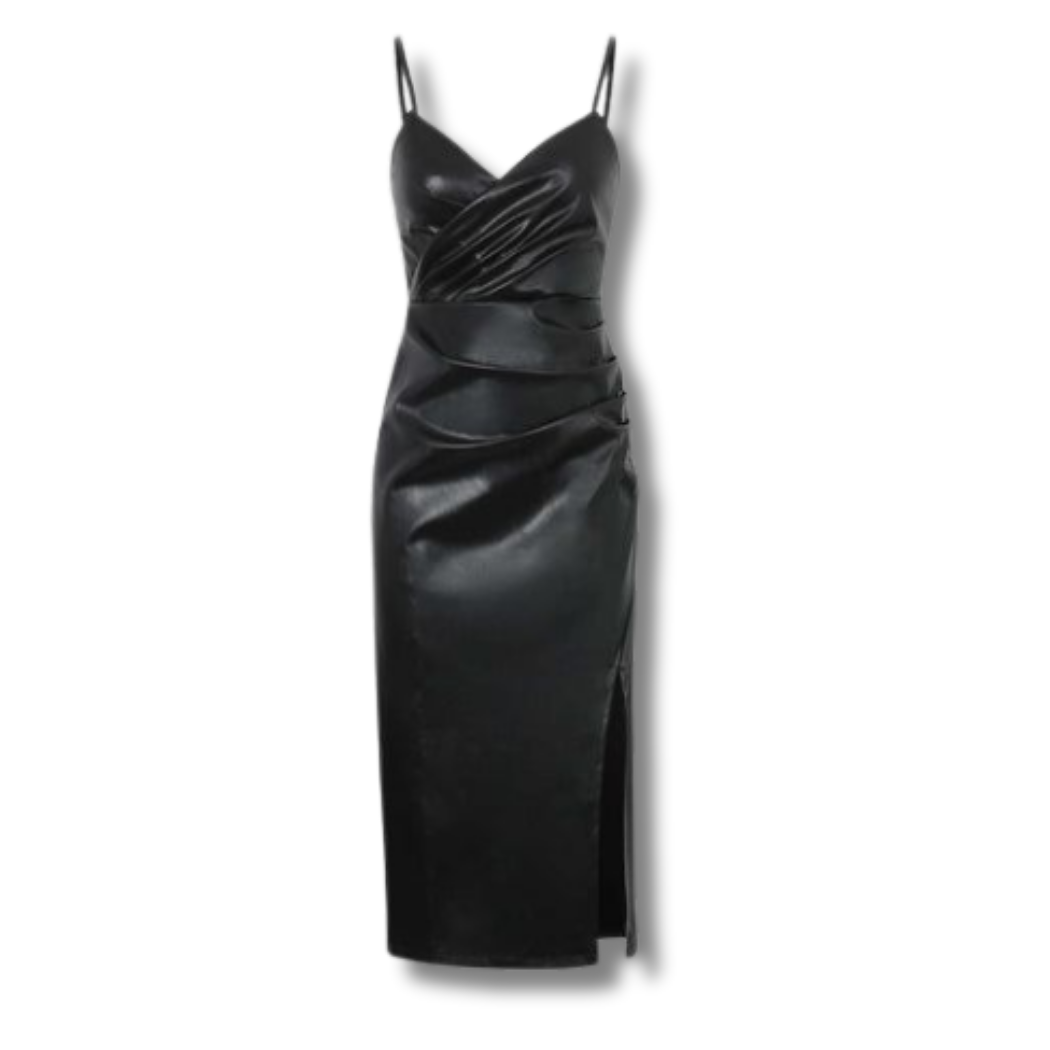 inexpensive leather dresses Ophelia Vegan Leather Dress