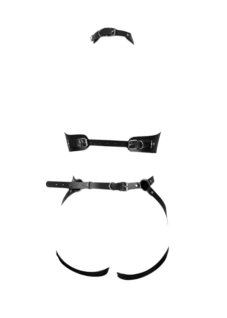 Ophelia Black leather lingerie