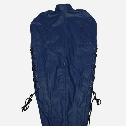 Our Genuine Leather Sleepsack With lace up, zipper chest.