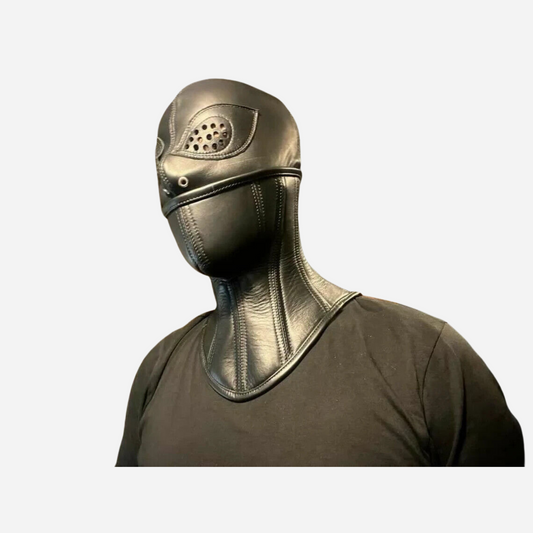 Marco Leather Hood Mask with Posture Collar