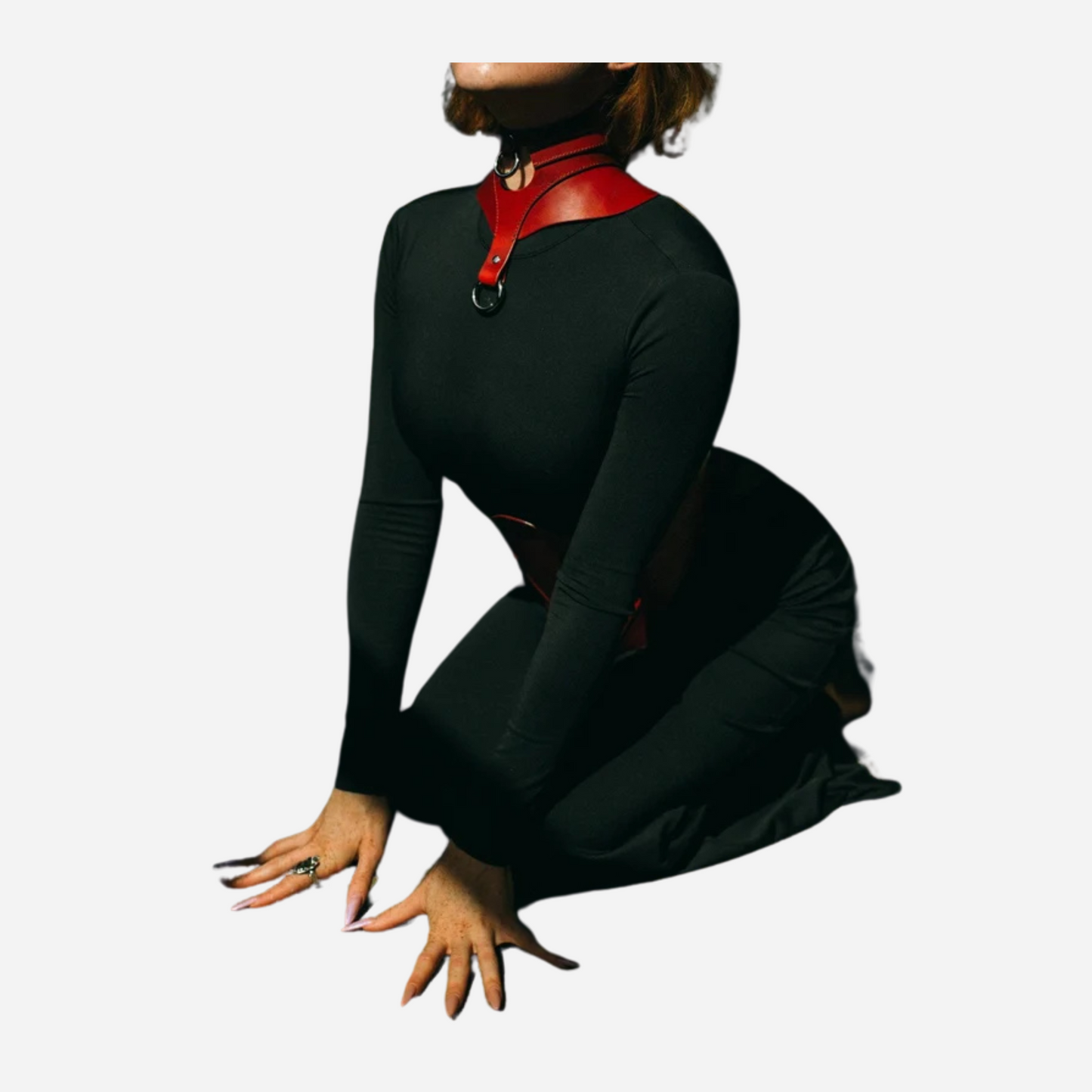 Real Leather Red Posture Collar with Adjustable Back for a stylish, comfortable fit