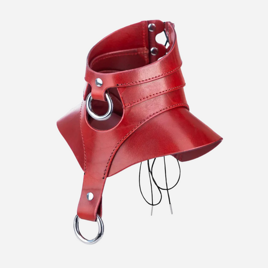 Real Leather Red Posture Collar with Adjustable Back for a stylish, comfortable fit