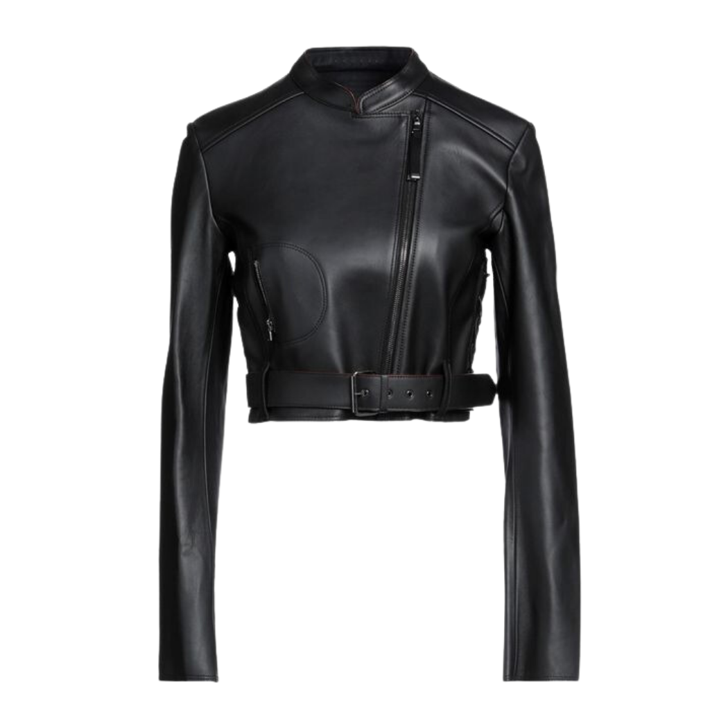 Our aurora leather cropped jacket is a crafted from genuine leather it features a crew neck and a asymmetrical side zipper with YKK zipper closure to ensure durability. it also has a waist belt which is adjustable providing versatility. This cropped leather jacket is perfect for all the fashion forwards people.