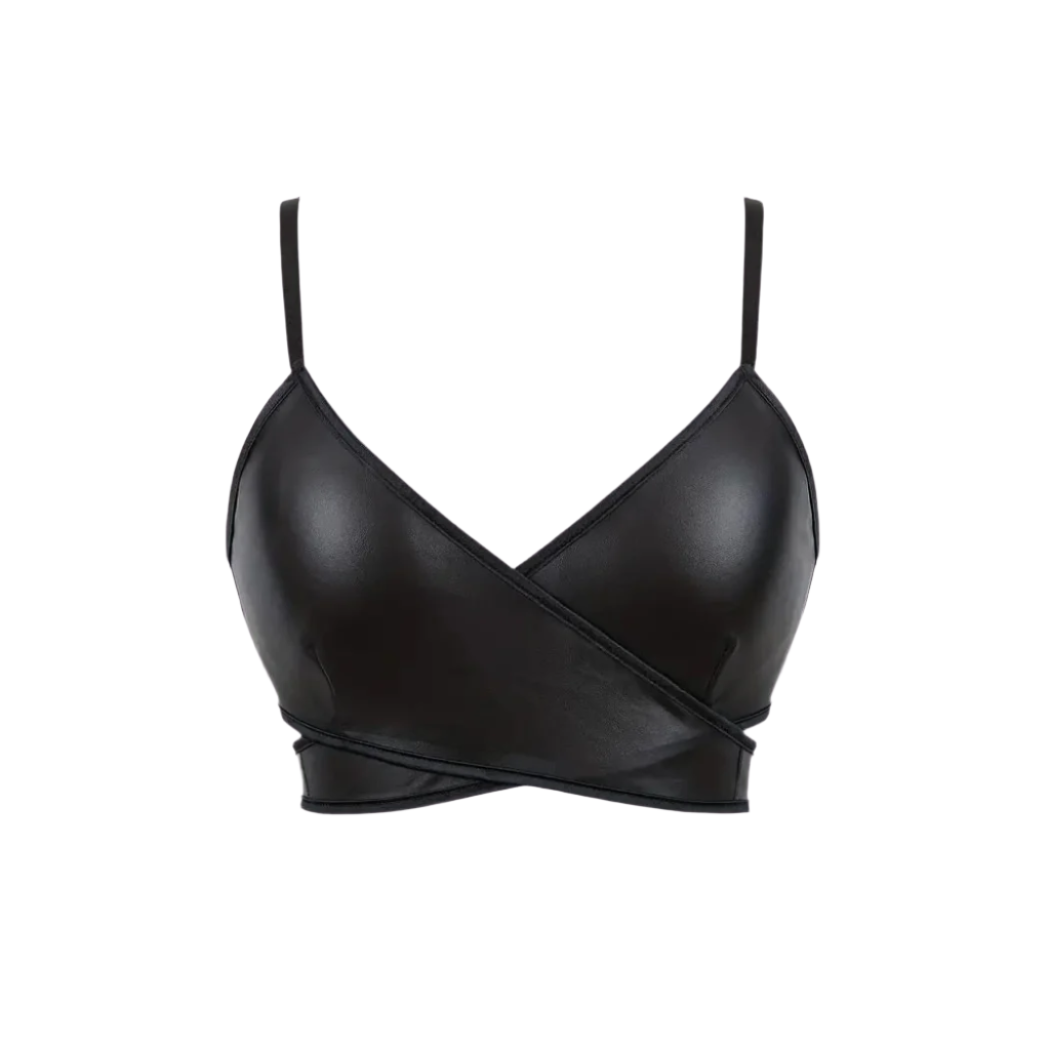 our Cassie Bralette Wrap-On leather Top crafted from genuine leather. Premium stitching ensures durability, while professional cut guarantees a flattering fit. Soft, comfortable, and chic, perfect for all-day wear. A perfect summer top