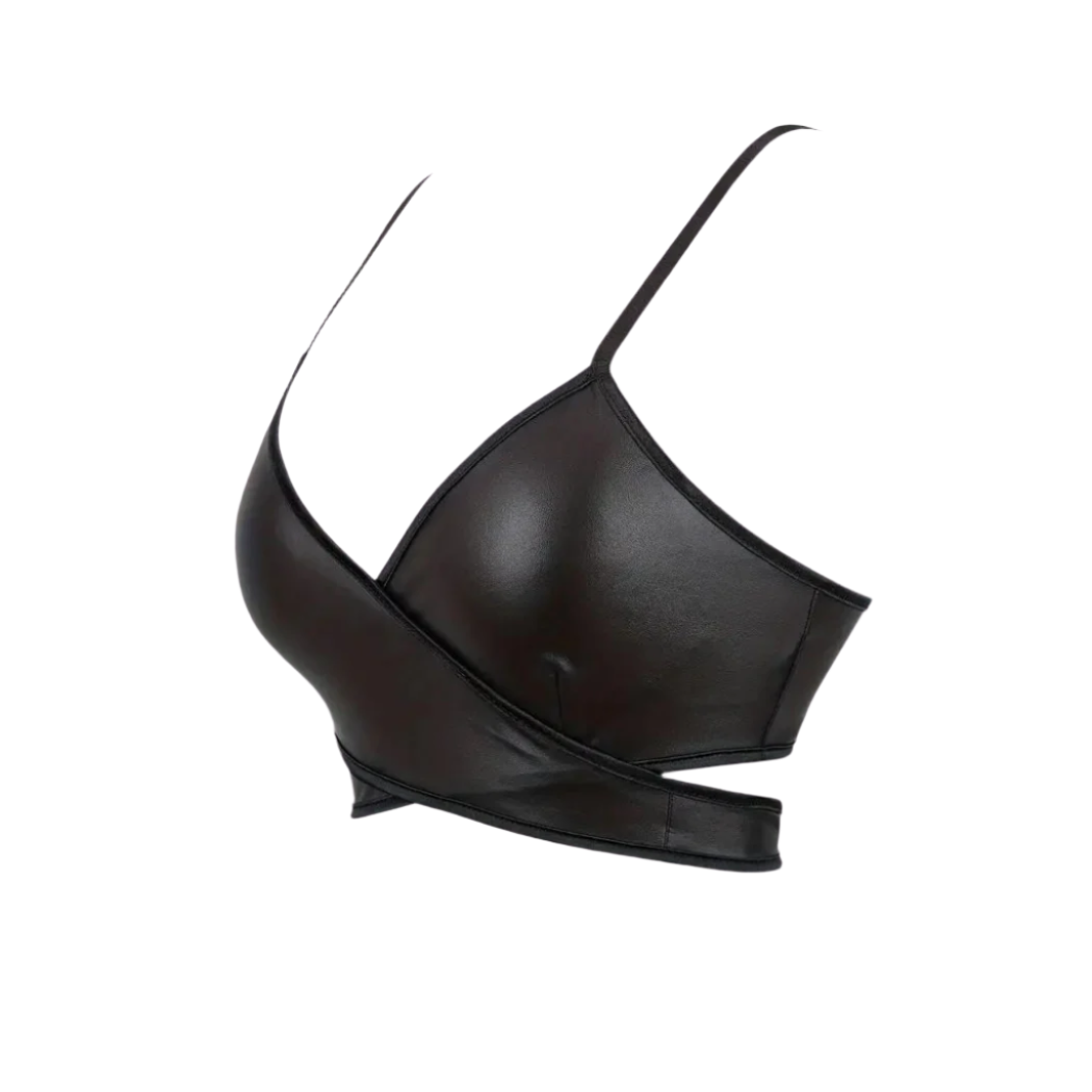 our Cassie Bralette Wrap-On leather Top crafted from genuine leather. Premium stitching ensures durability, while professional cut guarantees a flattering fit. Soft, comfortable, and chic, perfect for all-day wear. A perfect summer top
