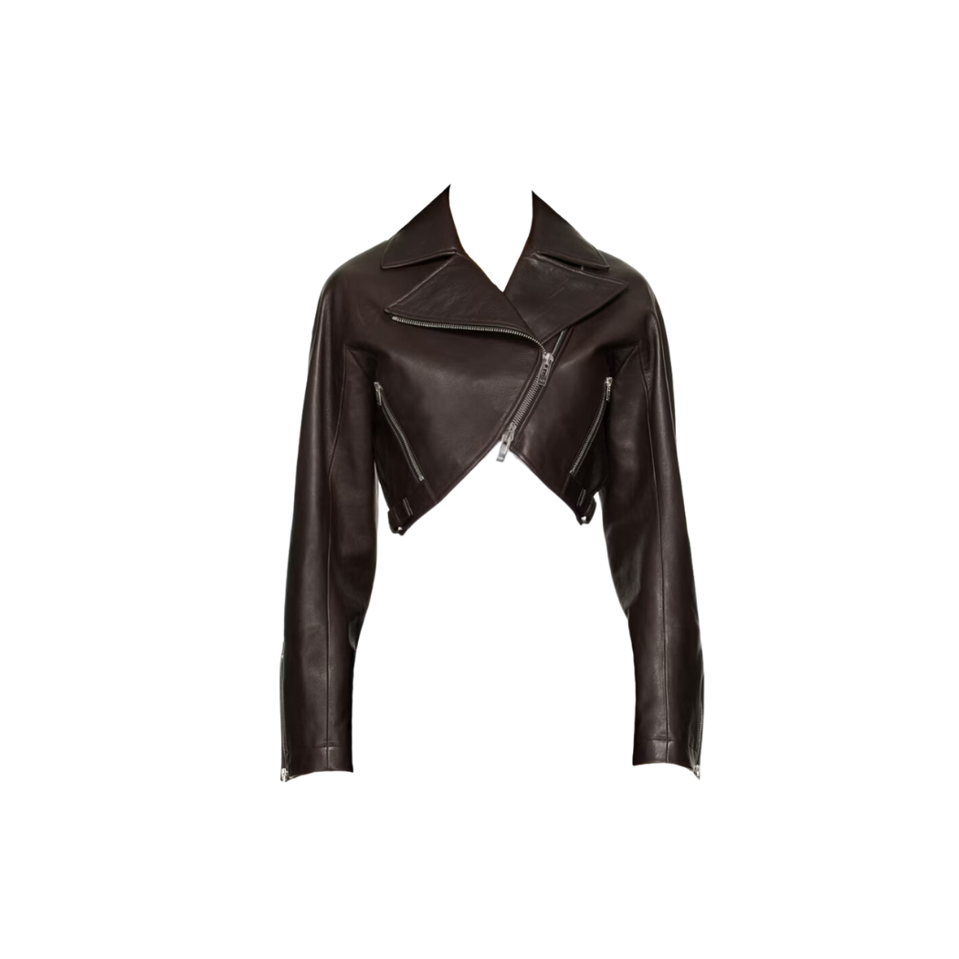 Discover chic sophistication with our Cropped Jacket in premium brown genuine leather. Featuring side pockets with YKK zipper closing and a lapel collar, this versatile piece is perfect for any occasion. Elevate your style effortlessly with this contemporary staple. high quality craftsmanship & handcrafted