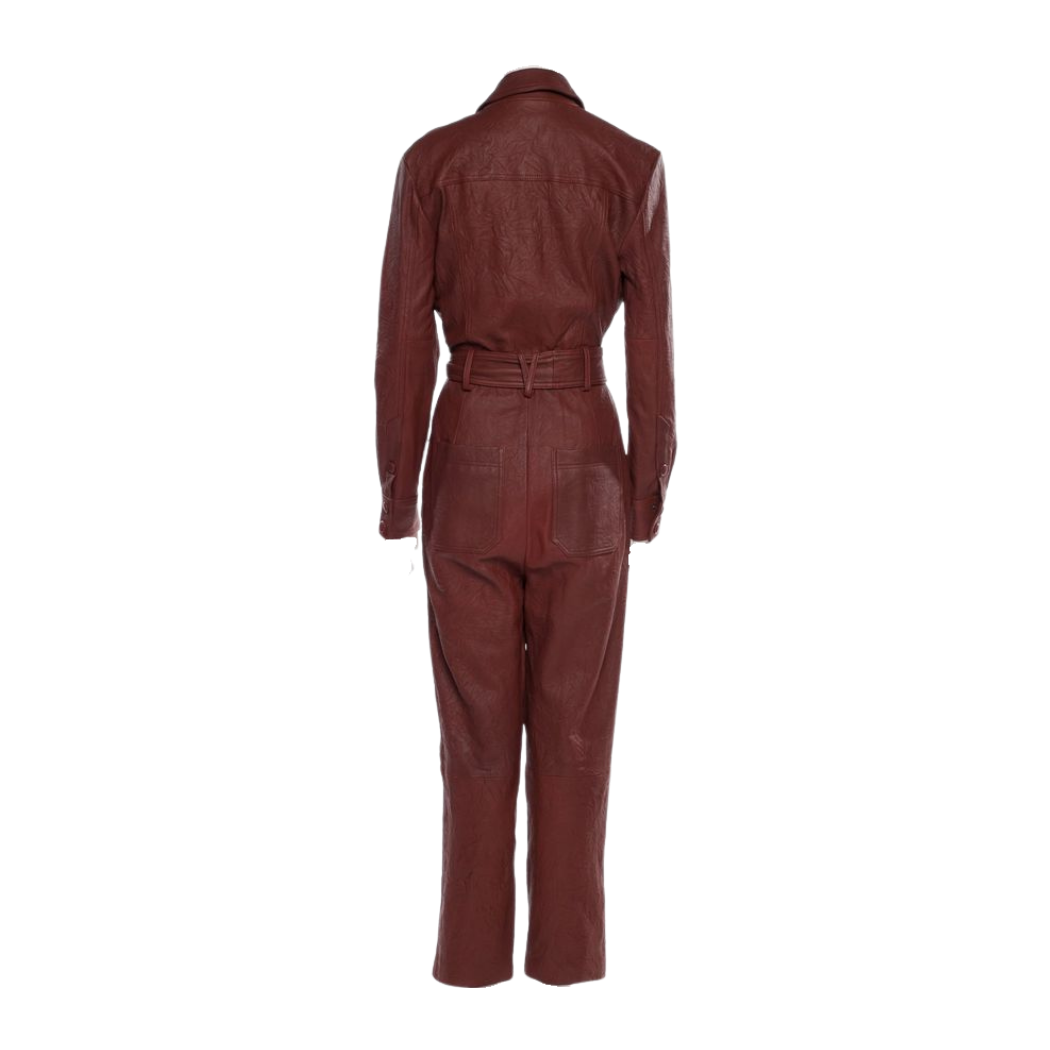 Aurelia Burgundy Leather jumpsuit