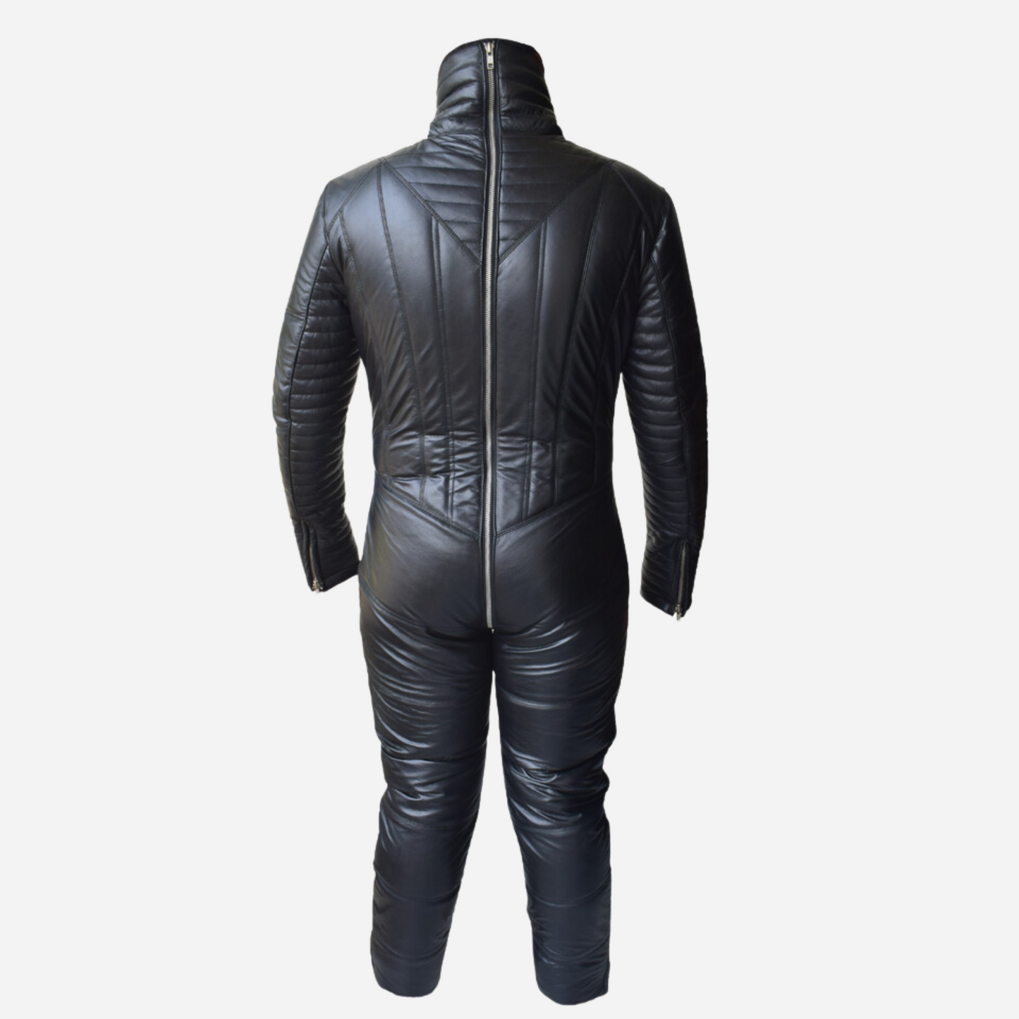 Genuine Leather Full Padded Jumpsuit With Two Way Zipper Fastening