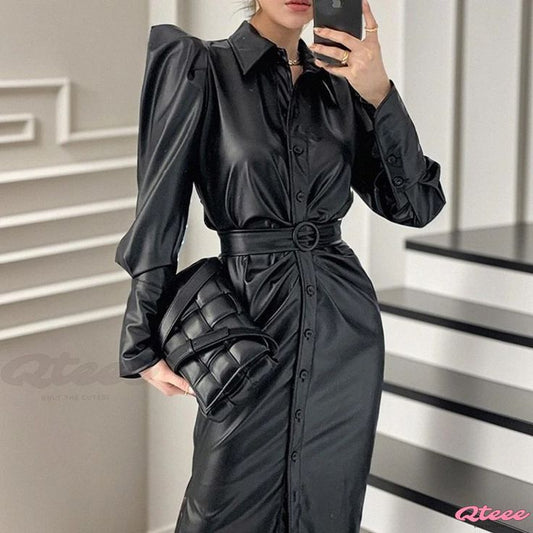 affordable leather dress