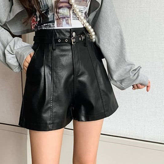 Black Leather Shorts