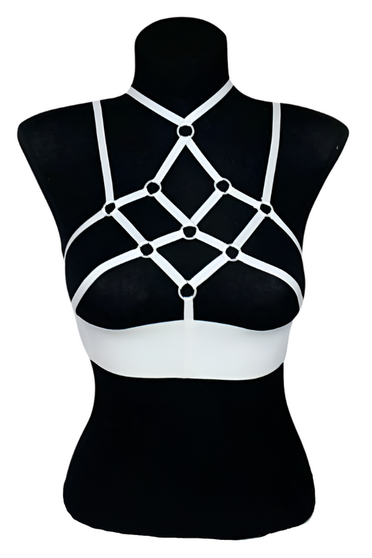 Davina Leather harness white | black