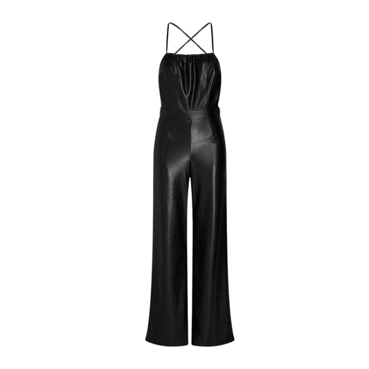 Black Leather Jumpsuit women