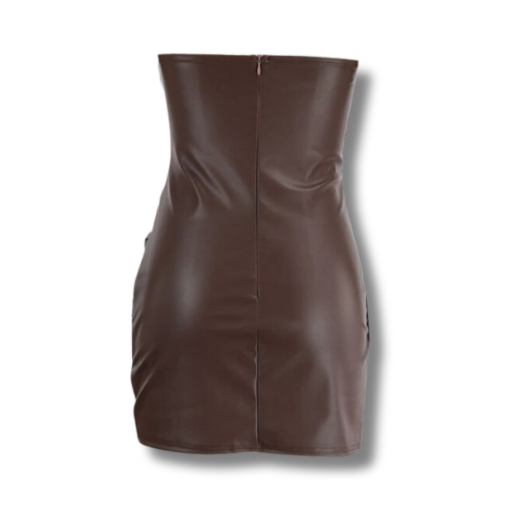 Angela Corset Mini Leather Dress