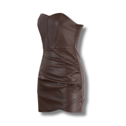 Angela Corset Mini Leather Dress