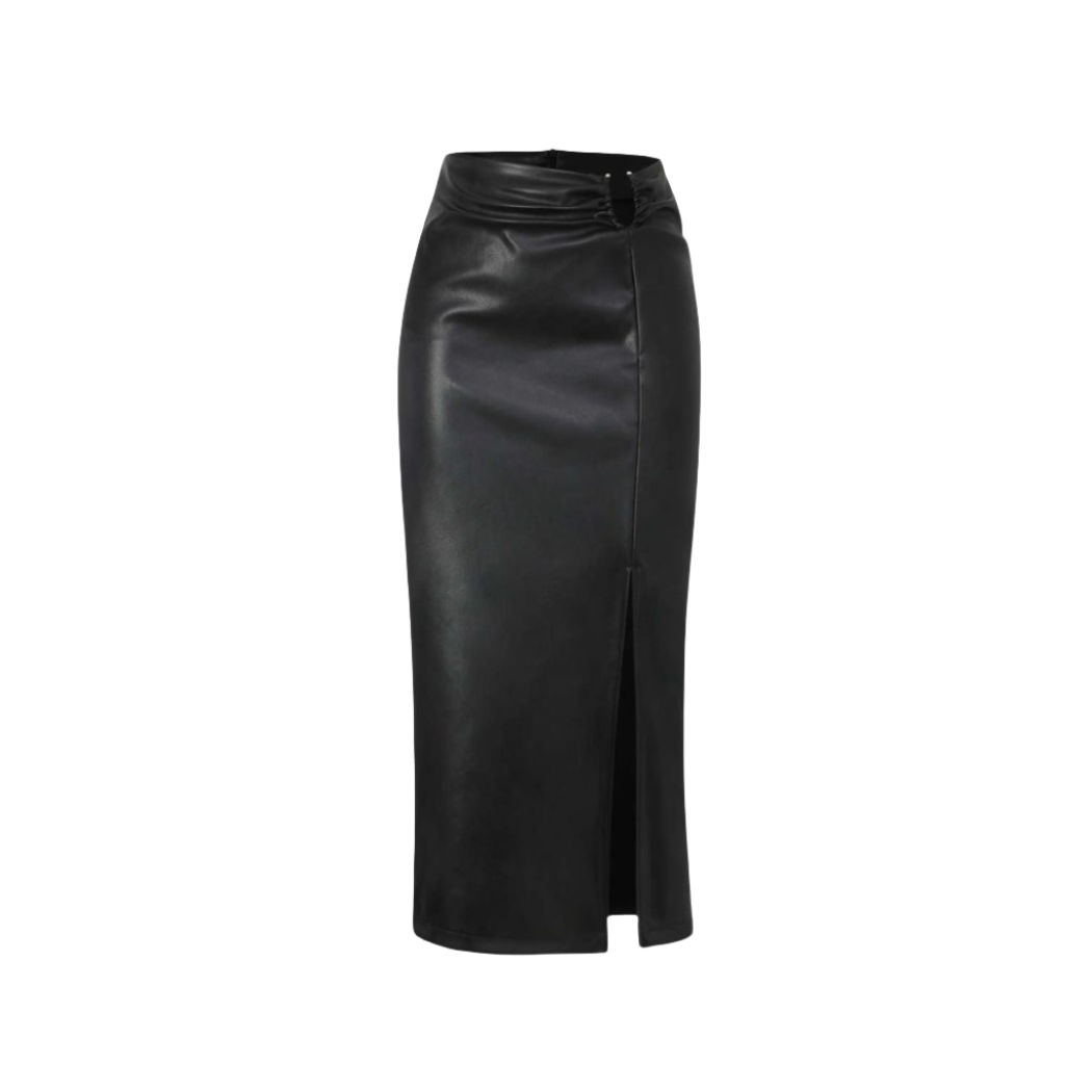 Our anne genuine leather silt leather skirt is Constructed from durable, high-quality leather for a luxurious feel and lasting wear. Our leather skirt has a Versatile design perfect for both casual and formal occasions