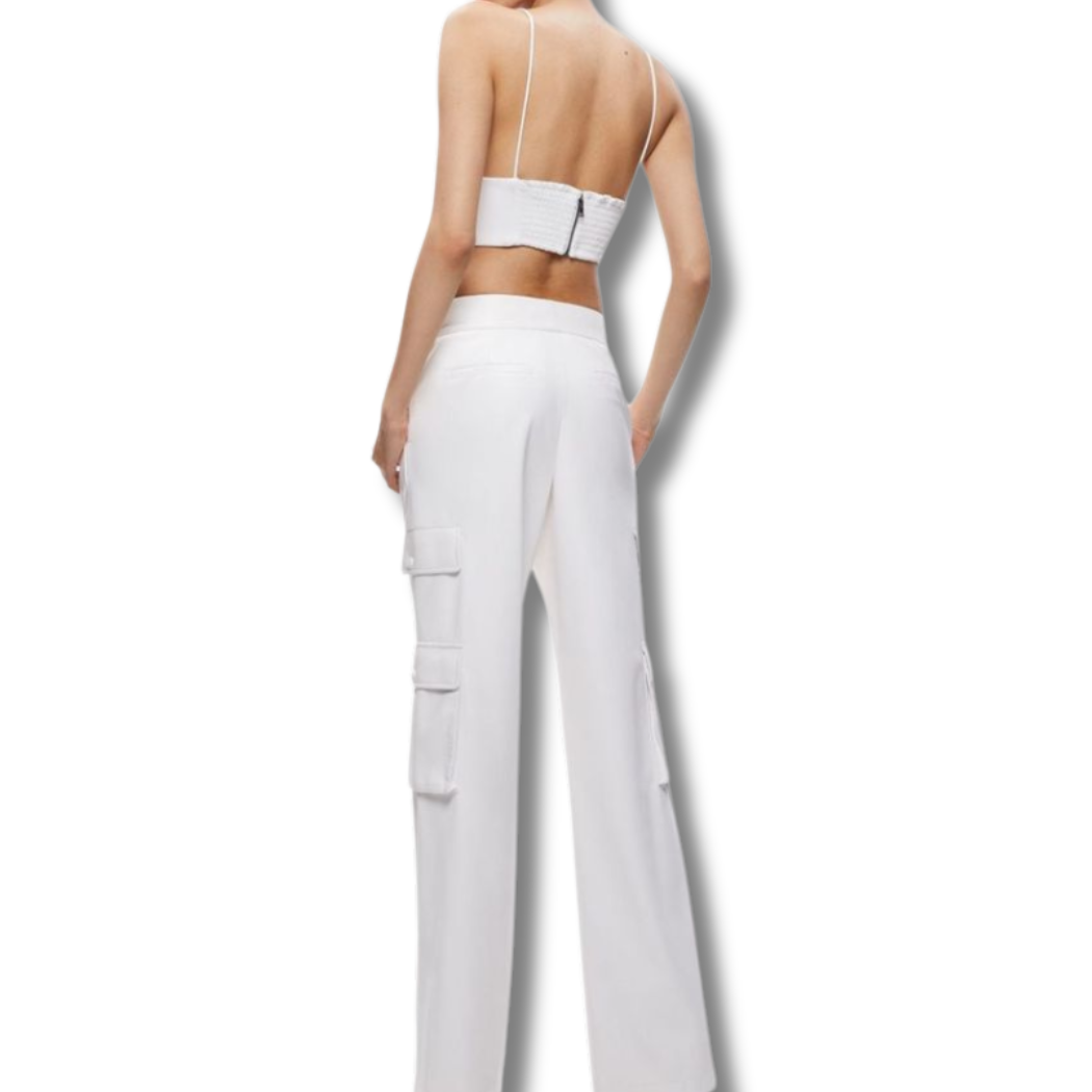 Our Trendy White cargo Leather Pants. Featuring four cargo pockets, front slash pockets, and back pockets, these sleek leather pants are perfect for formal occasions or daily wear. Handmade from genuine leather with premium stitching. Shop now!