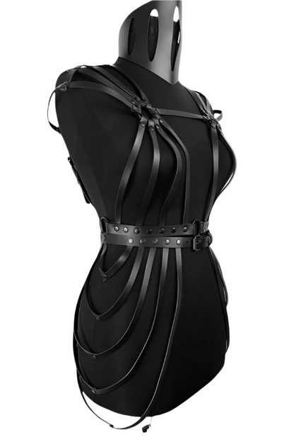 Etta Sturdy Leather Body Harness Dress