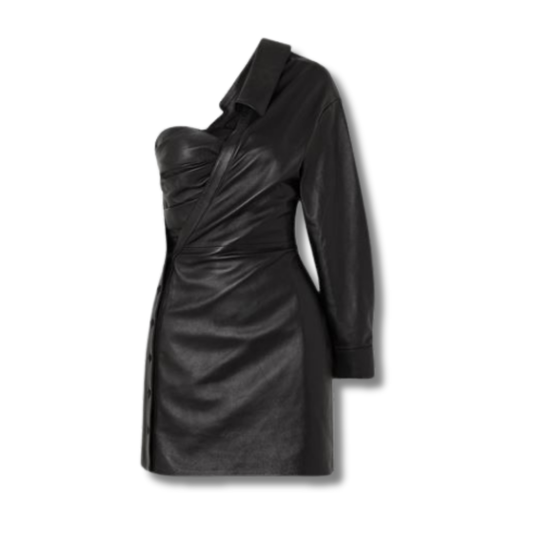 black leather dress women