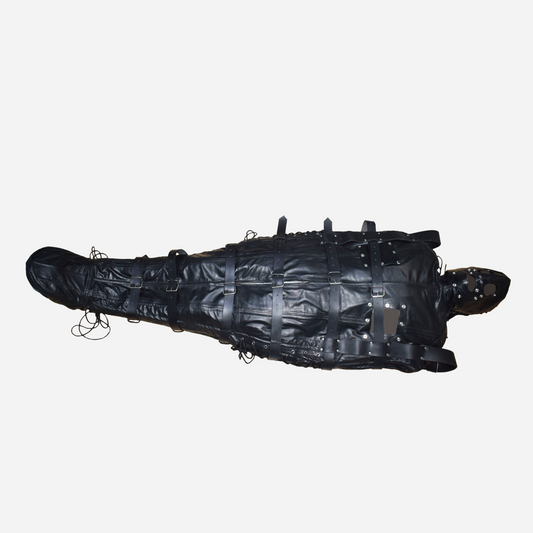 Bondage Sleepsack is made up of Real Leather with heavy duty belts & Hood.