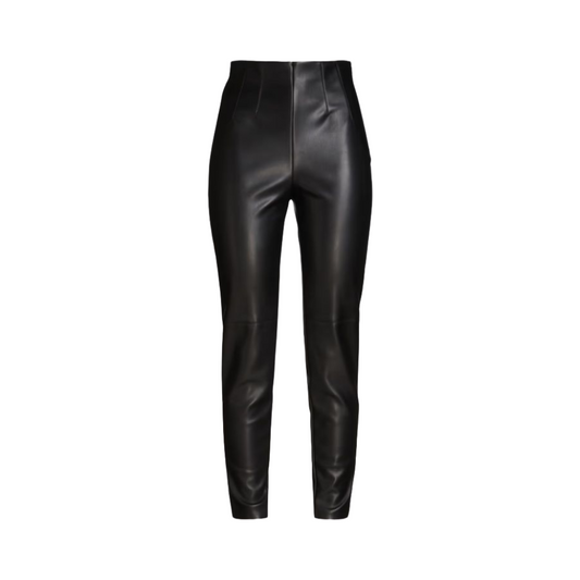 Ida black leather slim-fit pants 