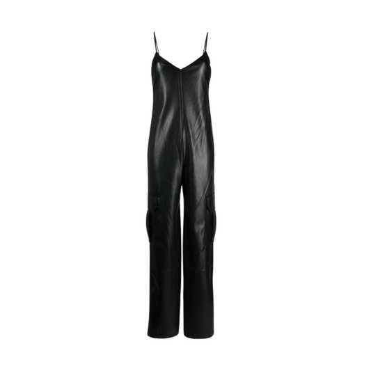 Black Leather Jumpsuit women