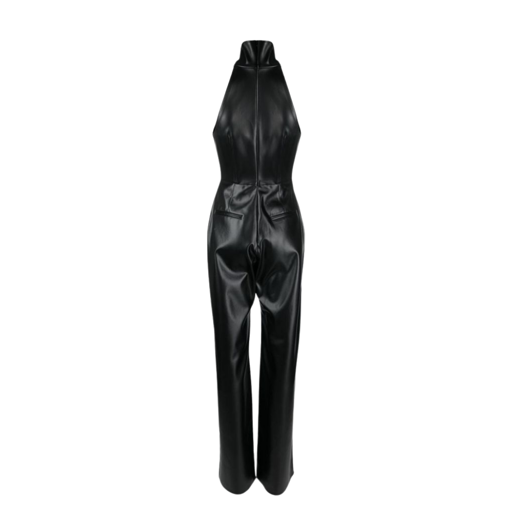 Black Leather Jumpsuit women